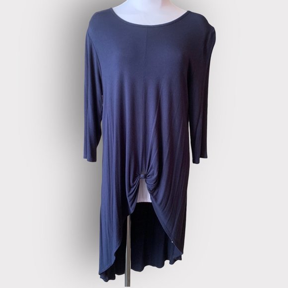Kim & Cami Tops - *4-4-20* Kim & Cami Womens Navy Blue Tunic Top Shirt Blouse Shirt L